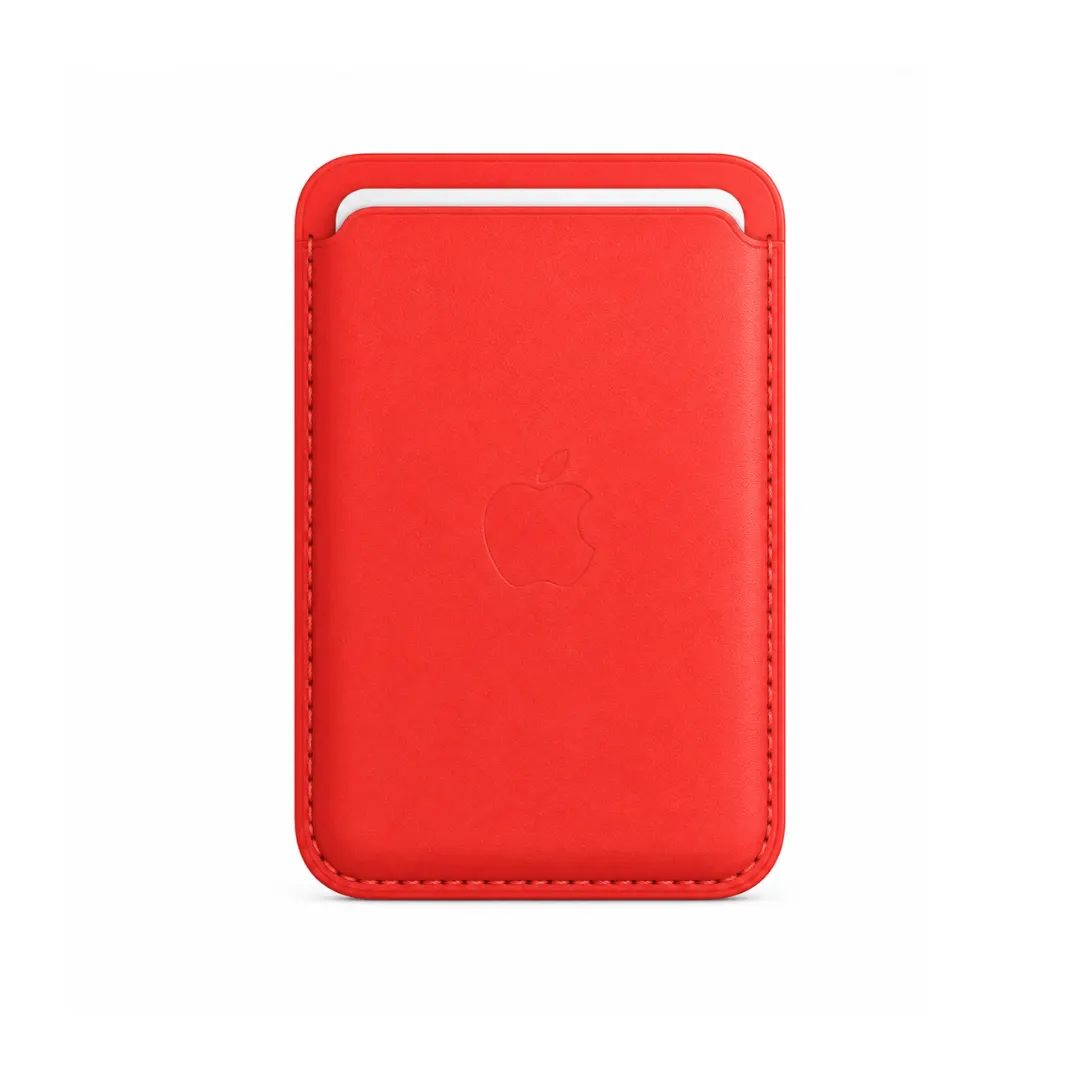 Billetera Rojo Cuero Magsafe